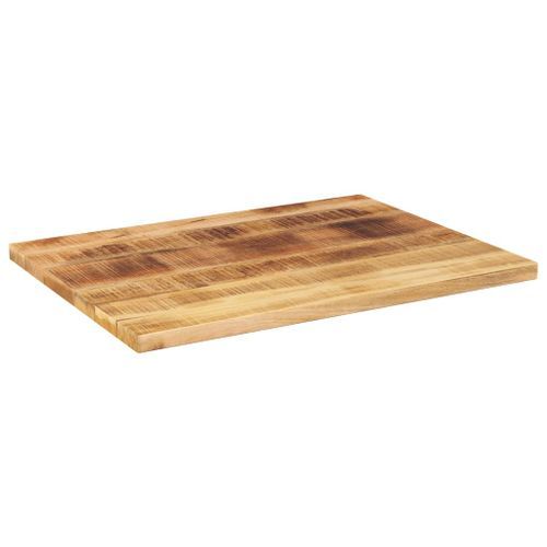 Dessus de table rectangulaire bois massif de manguier brut - Photo n°2; ?>