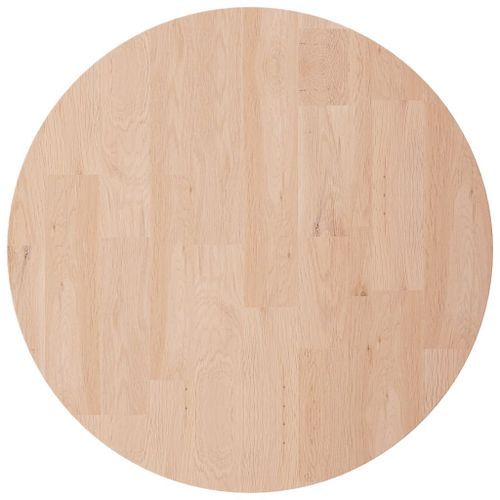 Dessus de table rond Ø30x2,5 cm Bois de chêne massif non traité - Photo n°2; ?>