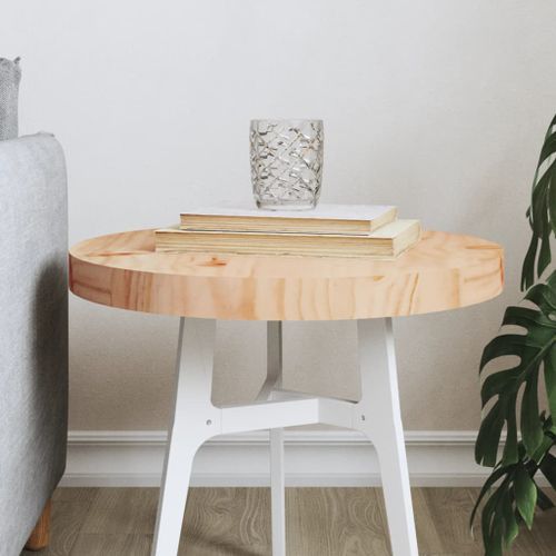 Dessus de table rond Ø40x3 cm bois de pin massif - Photo n°2; ?>