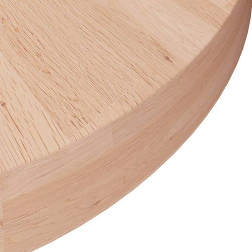 Dessus de table rond Ø40x4 cm Bois de chêne massif non traité - Photo n°3; ?>