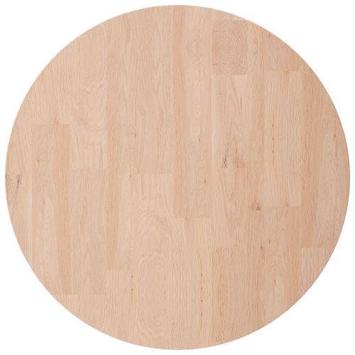 Dessus de table rond Ø50x4 cm Bois de chêne massif non traité - Photo n°2; ?>