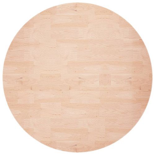 Dessus de table rond Ø60x1,5 cm Bois de chêne massif non traité - Photo n°2; ?>