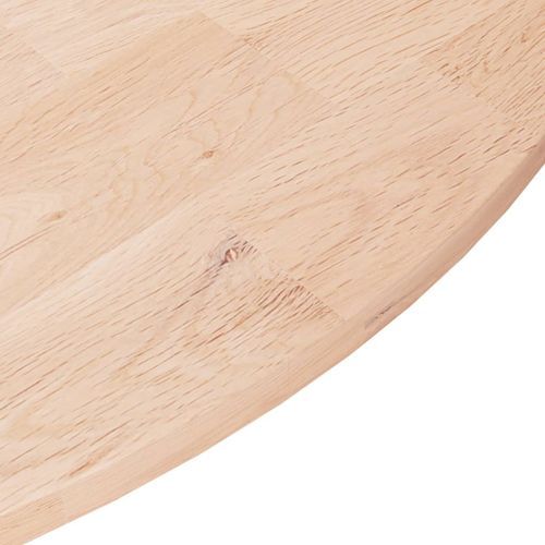 Dessus de table rond Ø60x1,5 cm Bois de chêne massif non traité - Photo n°3; ?>