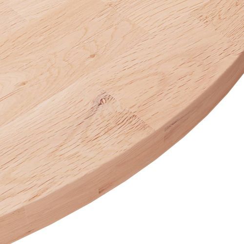 Dessus de table rond Ø60x2,5 cm Bois de chêne massif non traité - Photo n°3; ?>