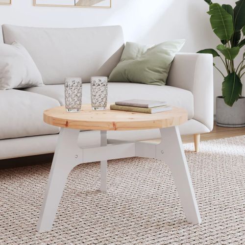 Dessus de table rond Ø60x3 cm bois de pin massif - Photo n°2; ?>