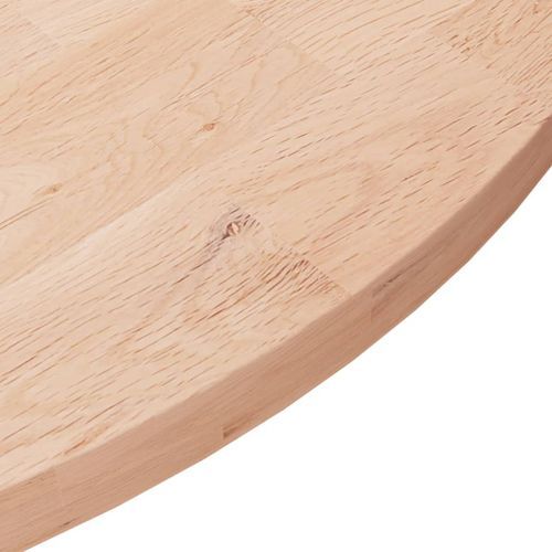 Dessus de table rond Ø70x2,5 cm Bois de chêne massif non traité - Photo n°3; ?>