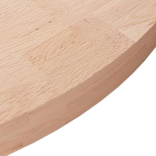 Dessus de table rond Ø70x4 cm Bois de chêne massif non traité - Photo n°3; ?>