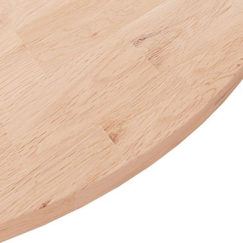 Dessus de table rond Ø90x1,5 cm Bois de chêne massif non traité - Photo n°3; ?>