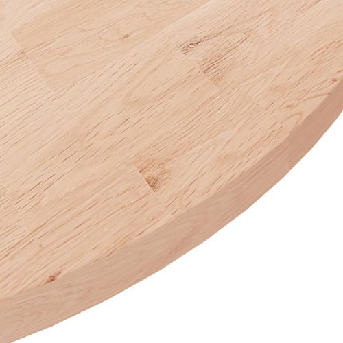 Dessus de table rond Ø90x2,5 cm Bois de chêne massif non traité - Photo n°3; ?>