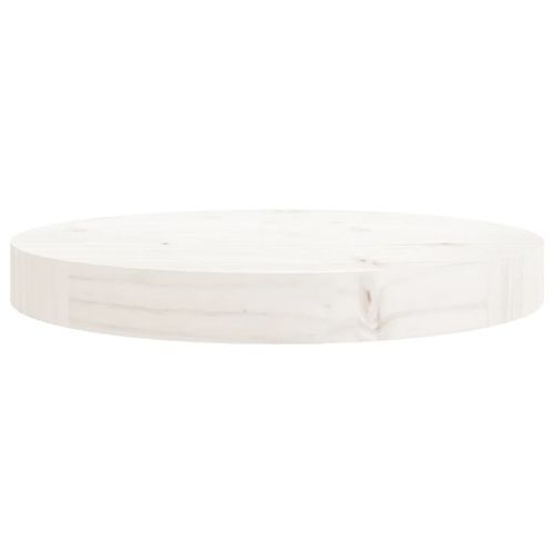 Dessus de table rond blanc Ø30x3 cm bois de pin massif - Photo n°3; ?>