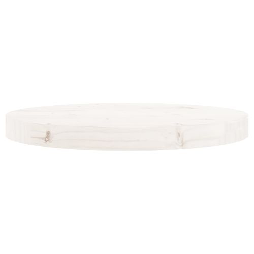 Dessus de table rond blanc Ø40x3 cm bois de pin massif - Photo n°3; ?>