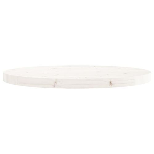 Dessus de table rond blanc Ø60x3 cm bois de pin massif - Photo n°3; ?>