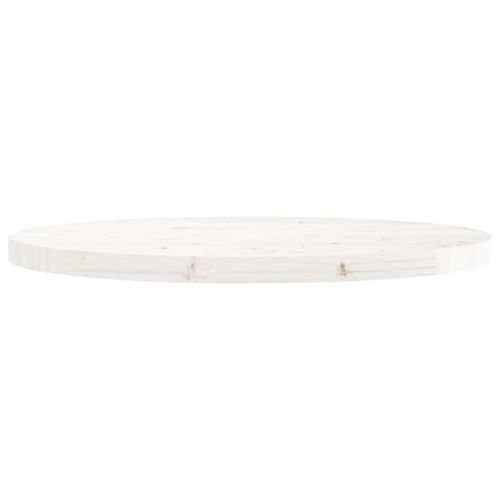 Dessus de table rond blanc Ø70x3 cm bois de pin massif - Photo n°3; ?>