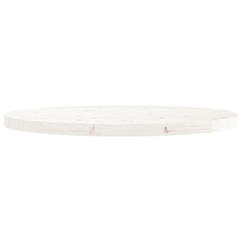 Dessus de table rond blanc Ø80x3 cm bois de pin massif - Photo n°3; ?>