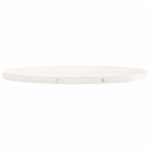 Dessus de table rond blanc Ø90x3 cm bois de pin massif - Photo n°3; ?>