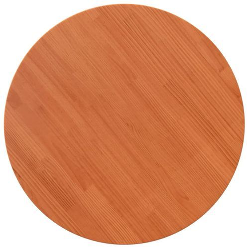 Dessus de table rond cire marron Ø70x2,5 cm bois de pin massif - Photo n°2; ?>