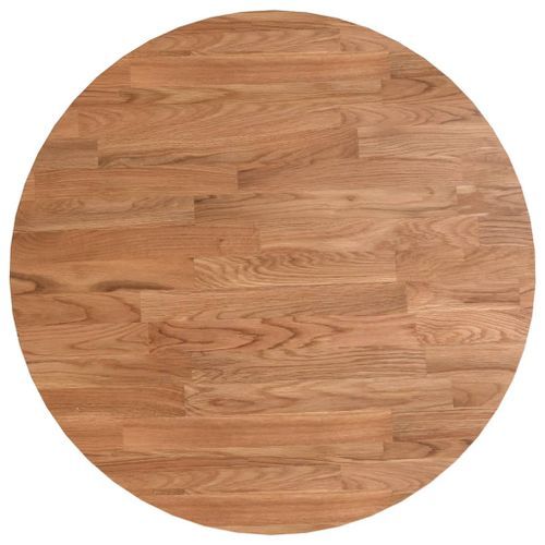 Dessus de table rond Marron clair Ø40x1,5 cm Bois chêne traité - Photo n°2; ?>