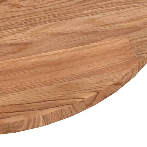 Dessus de table rond Marron clair Ø40x1,5 cm Bois chêne traité - Photo n°3; ?>