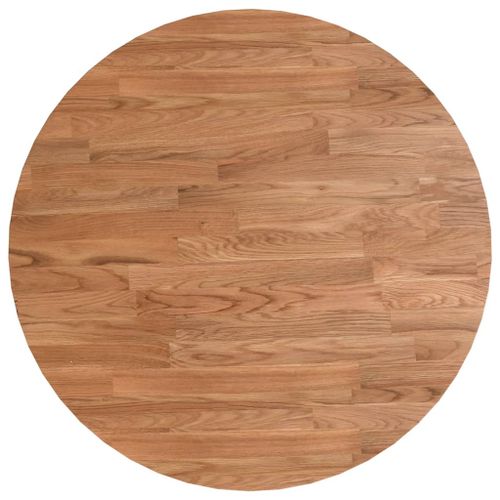 Dessus de table rond Marron clair Ø50x1,5 cm Bois chêne traité - Photo n°2; ?>