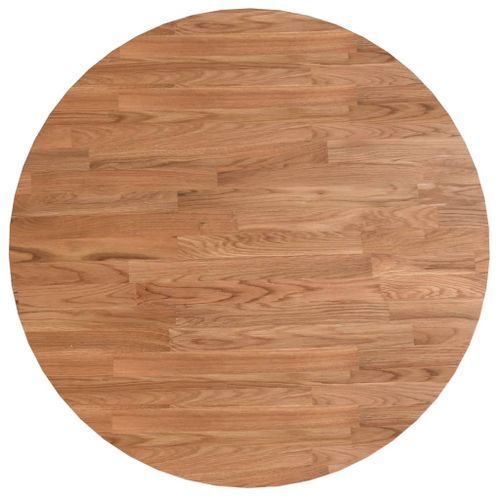 Dessus de table rond Marron clair Ø60x1,5 cm Bois chêne traité - Photo n°2; ?>