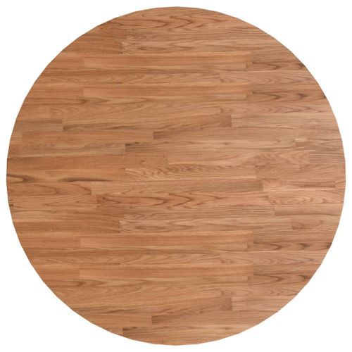 Dessus de table rond Marron clair Ø70x1,5 cm Bois chêne traité - Photo n°2; ?>