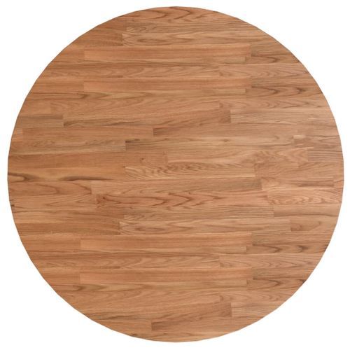 Dessus de table rond Marron clair Ø80x1,5 cm Bois chêne traité - Photo n°2; ?>