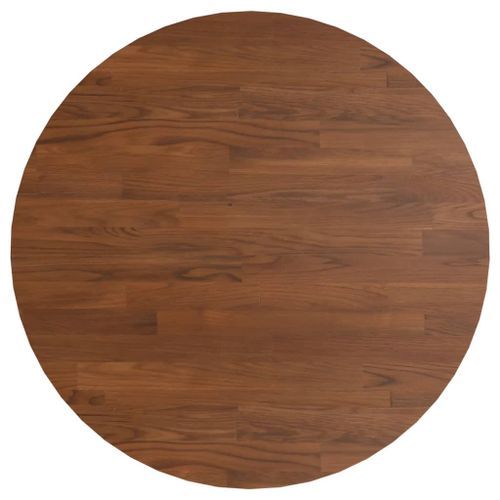 Dessus de table rond Marron foncé Ø60x1,5cm Chêne massif traité - Photo n°2; ?>