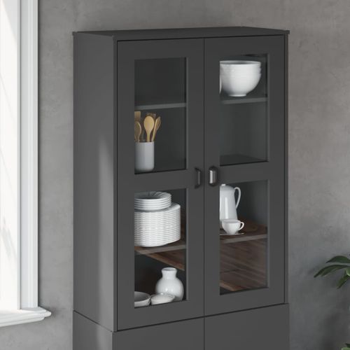 Dessus pour buffet VIKEN gris anthracite bois de pin solide - Photo n°2; ?>