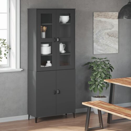 Dessus pour buffet VIKEN gris anthracite bois de pin solide - Photo n°3; ?>