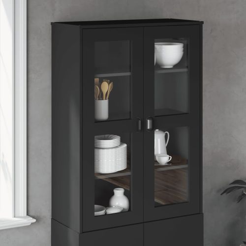 Dessus pour buffet VIKEN noir bois de pin solide - Photo n°2; ?>