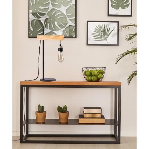 DETROIT Lampe Industrielle En Bois - 24 X 18 X H60 Cm - Noir - Ampoule Décorative E27 40W Fournie 10 DETROIT Lampe industrielle en bois - 24 x 18 x H60 cm - Noir - Ampoule décorative E27 40W fournie - Photo n°2; ?>