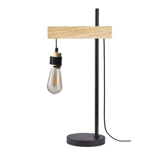 DETROIT Lampe Industrielle En Bois - 24 X 18 X H60 Cm - Noir - Ampoule Décorative E27 40W Fournie 11 DETROIT Lampe industrielle en bois - 24 x 18 x H60 cm - Noir - Ampoule décorative E27 40W fournie - Photo n°3; ?>