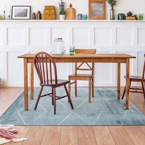 DIAMS Tapis de salon - 120 x 170 cm - Polypropylene - Bleu - Photo n°2; ?>