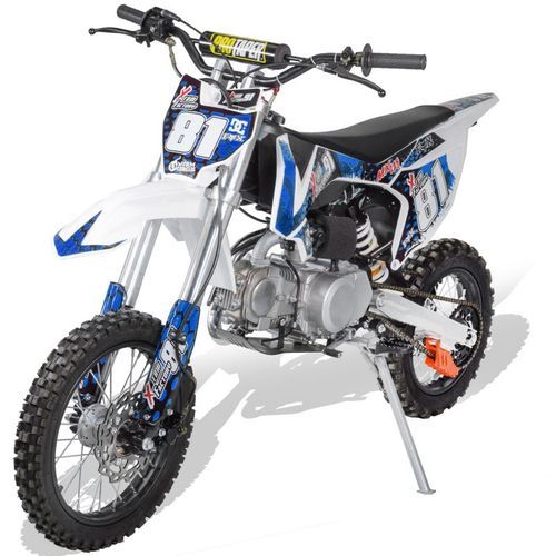 Dirt Bike 125cc MX 14/12 boite mécanique 4 temps Kick starter Bleu - Photo n°3; ?>