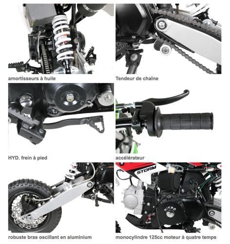 Dirt Bike 125cc Storm 14/12 Automatique Rouge - Photo n°3; ?>