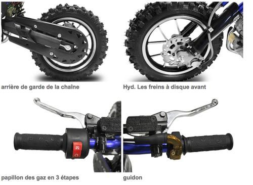 Dirt Bike 49cc Flash 10/10 e-start bleu - Photo n°3; ?>