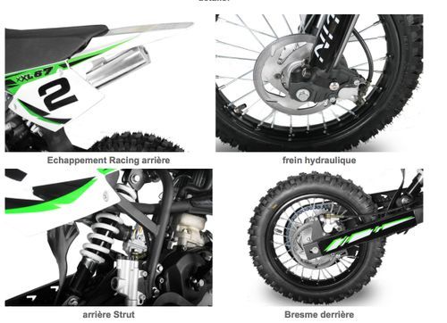 Dirt Bike 49cc NRG Racing hydraulique 12/10 automatique Kick starter vert - Photo n°2; ?>