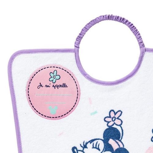 DISNEY Bavoir maternelle Minnie confettis - Imprimé Je m'appelle - 35 x 38 cm - Elastique et éponge - Photo n°2; ?>