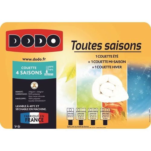 DODO Couette 4 SAISONS 200+300g/m² 220x240cm - Photo n°3; ?>