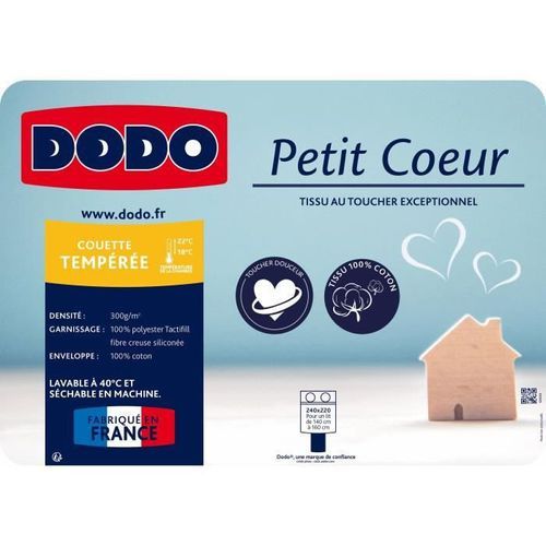 DODO Couette Petit coeur - 140 x 200 cm - Blanc - Photo n°2; ?>