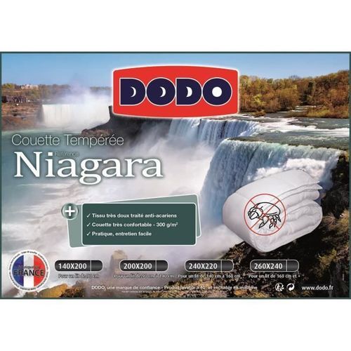 DODO Couette tempérée 300g/m² anti-acariens NIAGARA 140x200 cm blanc - Photo n°3; ?>