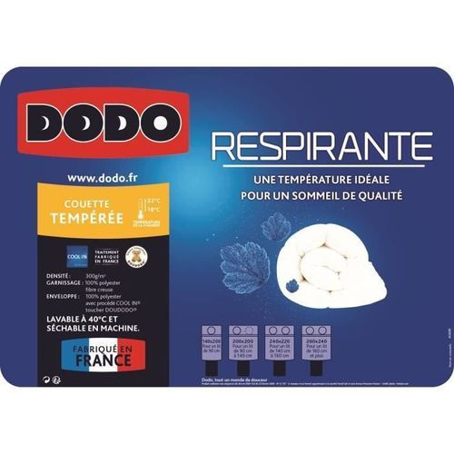 DODO Couette tempérée 300g/m² COOL'IN 200x200 cm blanc - Photo n°3; ?>