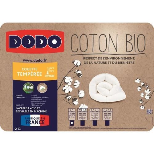 DODO Couette tempérée Coton Bio - 240 x 260 cm - Photo n°2; ?>
