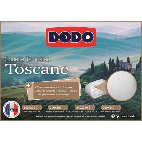 DODO Couette tempérée Toscane - 300 g/m² - 220 x 240 cm - Blanc - Photo n°2; ?>