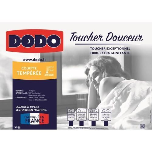 DODO Couette tempérée TOUCHER DOUCEUR 140x200cm - Photo n°3; ?>