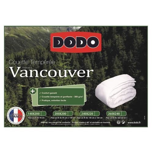 DODO Couette tempérée Vancouver - 140 x 200 cm - Blanc - Photo n°3; ?>