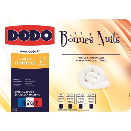 DODO Couette unie BONNES NUITS 220x240 cm - Photo n°3; ?>