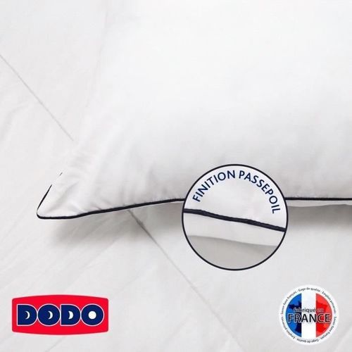 DODO Oreiller confort moelleux DIAMANT - 50x70 cm - Passepoil gris - Photo n°2; ?>