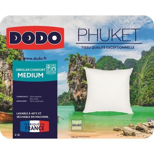 DODO Oreiller PHUKET Confort Medium 60x60cm - Photo n°3; ?>