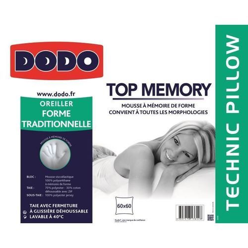 DODO Oreiller TOP MEMORY 60x60cm - Photo n°2; ?>